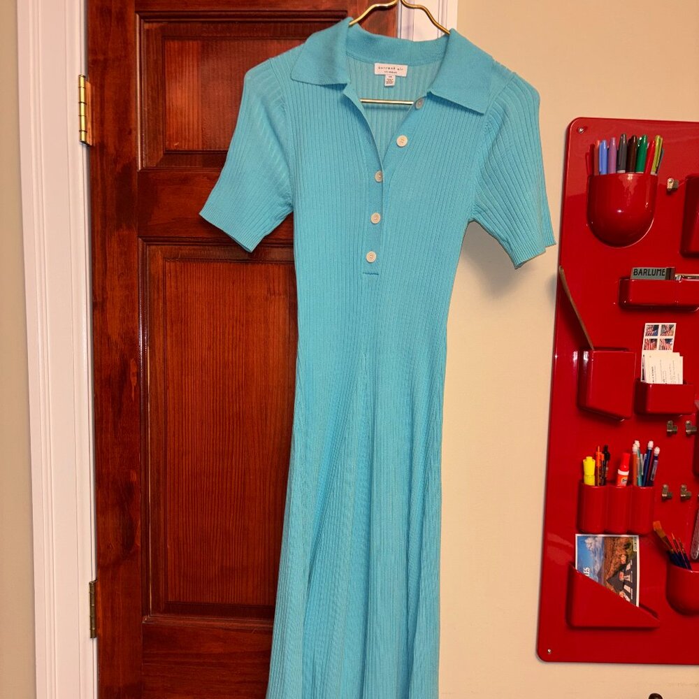 Current Air XS Turquoise Blue Knit Midi Dress